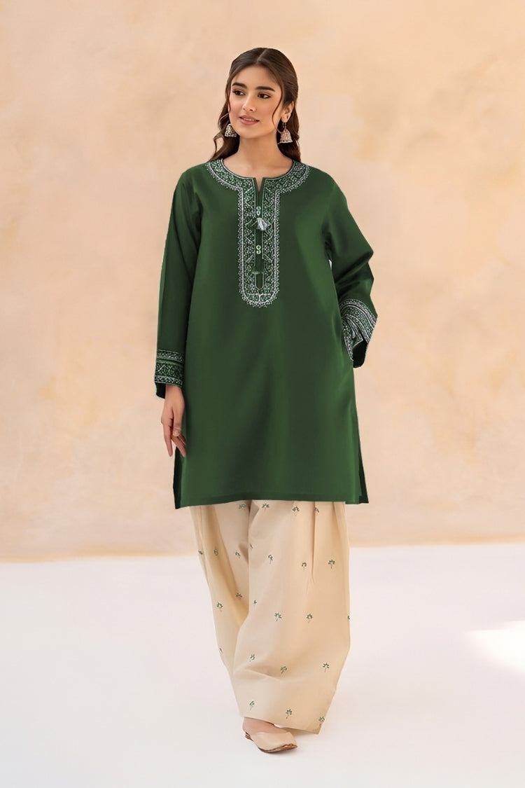 BATIK-2PIECE DHANAK EMBROIDERED SHIRT WITH DHANAK EMB TROUSER-WJ-15096
