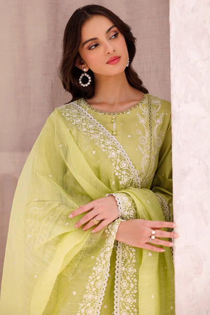 SAPPHIRE-3PC LAWN EMBROIDERED SHIRT WITH ORGANZA EMBROIDERED DUPATTA AND LAWN TROUSER-W.J-1664