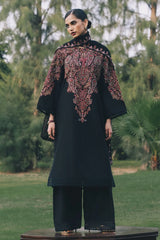 ZARA SHAHJAHAN-3PC DHANAK EMBROIDERED SHIRT WITH DHANAK EMBROIDERED SHAWL AND TROUSER-W.J-5289
