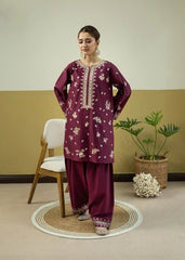 BATIK-2PIECE DHANAK EMBROIDERED SHIRT WITH DHANAK EMB TROUSER-WJ-15138