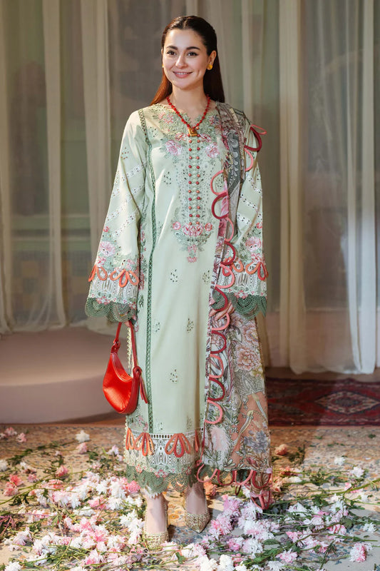 JADE - 3PC LAWN EMBROIDERED SHIRT WITH CHIFFON PRINTED DUPATTA AND TROUSER -W.J-1777