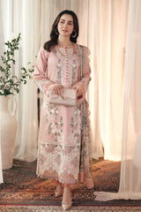 JADE-3PC DHANAK EMBROIDERED SHIRT WITH WOOL PRINTED SHAWL AND TROUSER-W.J-5067