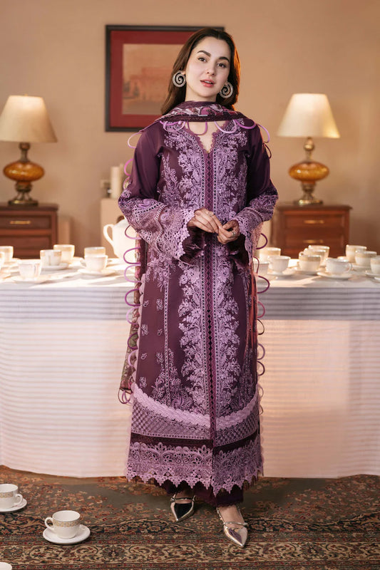 JADE-3PC DHANAK SEQUENCE EMBROIDERED SHIRT WITH DHANAK EMBROIDERED SHAWL & DHANAK TOUSER-W.J-1795