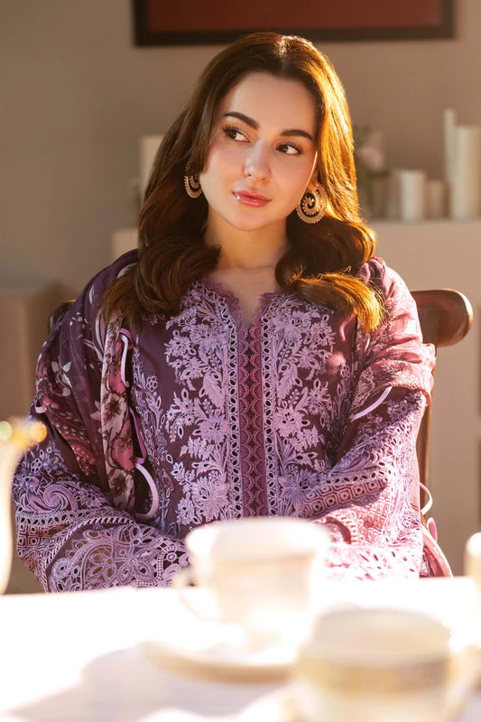 JADE-3PC DHANAK SEQUENCE EMBROIDERED SHIRT WITH DHANAK EMBROIDERED SHAWL & DHANAK TOUSER-W.J-1795