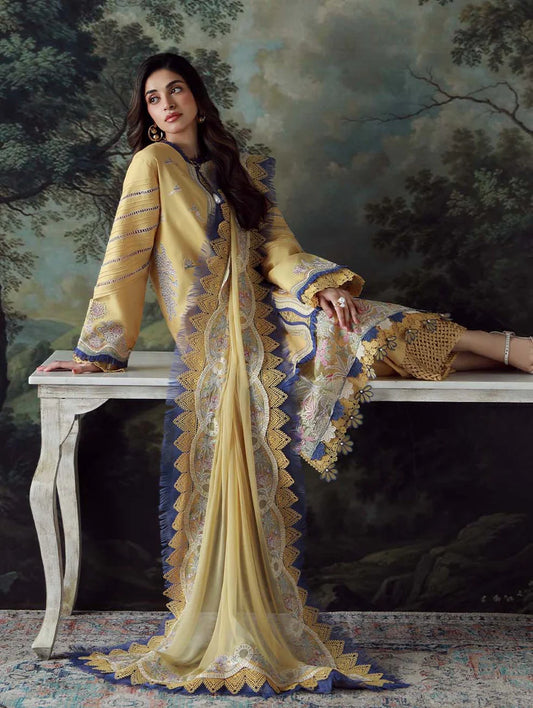 JADE - 3PC LAWN HEAVY EMBROIDERED SHIRT WITH CHIFFON EMBROIERED DUPATTA AND TROUSER -W.J-1782