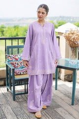 BATIK-2PIECE DHANAK EMBROIDERED SHIRT WITH DHANAK EMB TROUSER-WJ-15098