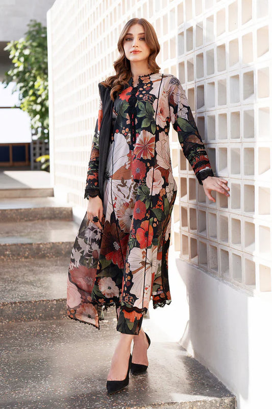 BAROQUE-3PC KHADDAR PRINTED SHIRT WITH KHADDAR PRINTED DUPATTA AND PRINT TROUSER-W.J-1973