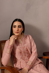 BATIK-2PIECE DHANAK EMBROIDERED SHIRT WITH DHANAK EMB TROUSER-WJ-15017