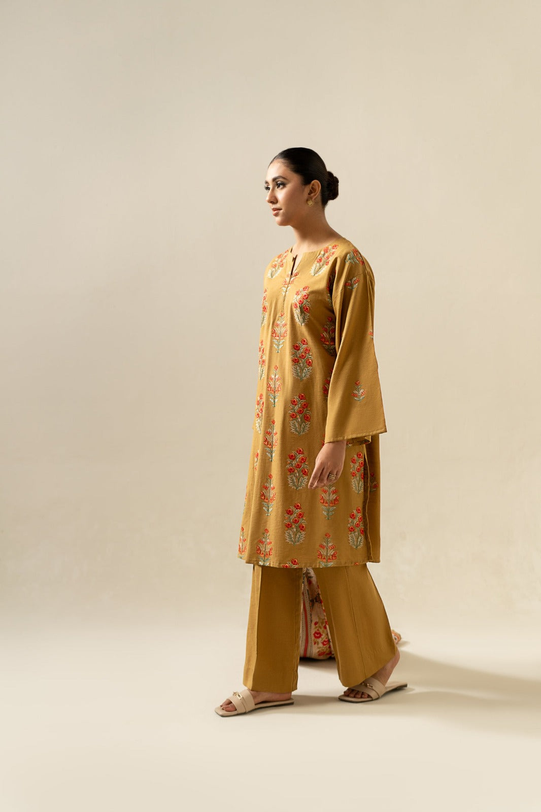 Sapphire- 3PC Dhanak Embroidered Shirt With Dhanak Twil Print Wool Shawl & Trouser-W.J-1013