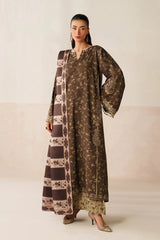 BAROQUE-3PC KHADDAR PRINTED SHIRT WITH KHADDAR PRINTED DUPATTA AND PRINT TROUSER-W.J-2663