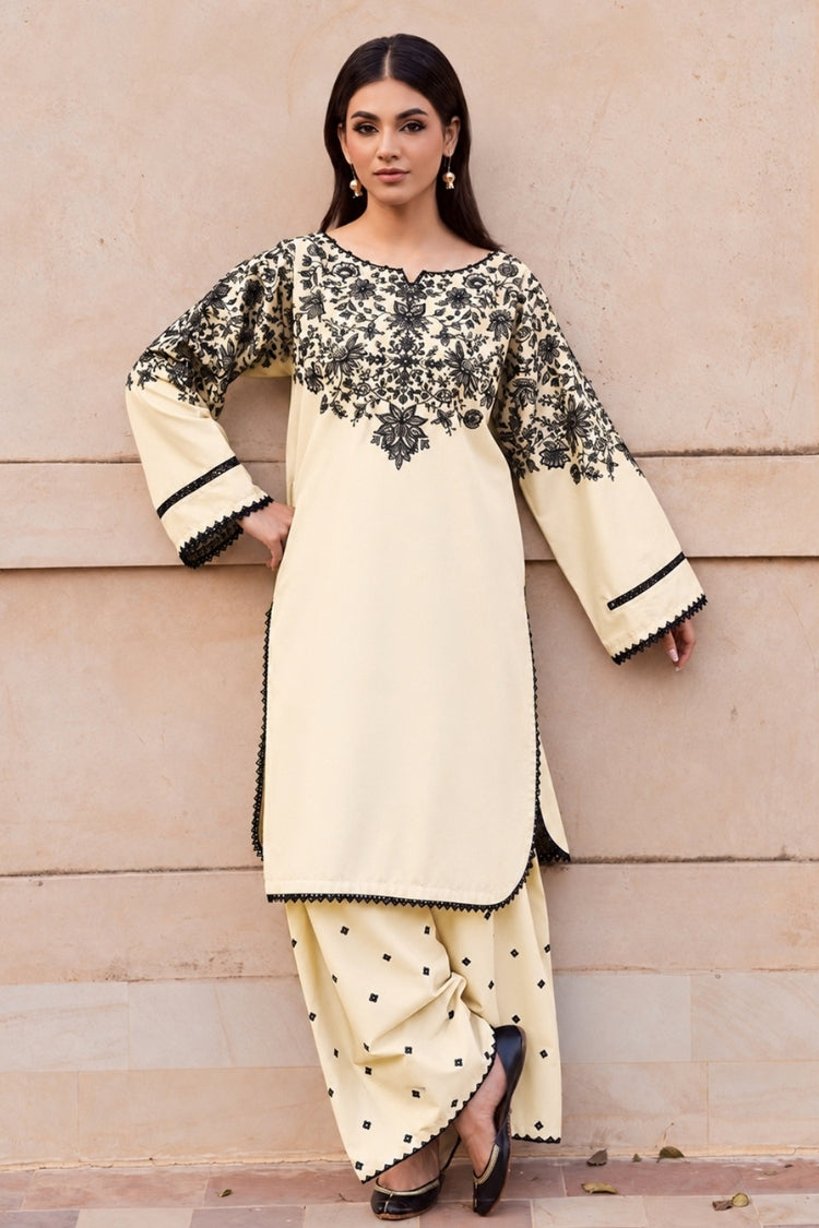 BATIK-2PIECE DHANAK EMBROIDERED SHIRT WITH DHANAK EMB TROUSER-WJ-15123