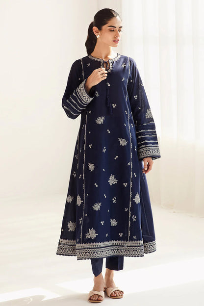 JAZMIN-3PC DHANAK SEQUENCE EMBROIDERED SHIRT WITH COUTRAI PRINTED SHAWL & DHANAK TOUSER-W.J-1831