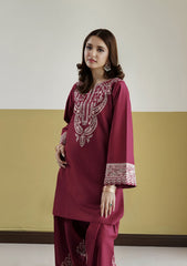 GARNET-2PC LAWN EMBROIDERED SHIRT WITH LAWN TROUSER-W.J-252