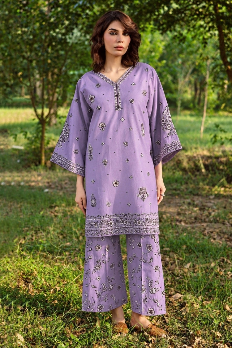 BATIK-2PIECE DHANAK EMBROIDERED SHIRT WITH DHANAK EMB TROUSER-WJ-15125