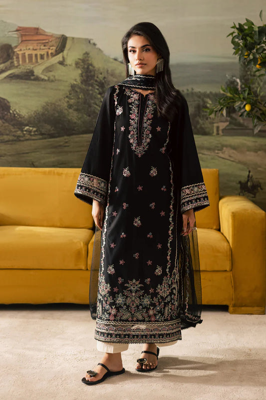 BATIK-3PC DHANAK EMBROIDERED SHIRT WITH CHIFFON EMBROIDERED DUPATTA AND TROUSER-W.J-1997