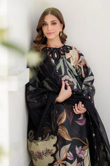 BAROQUE-3PC KHADDAR PRINTED EMB SHIRT WITH KHADDAR PRINTED EMB DUPATTA AND PRINTED TROUSER-W.J-1972