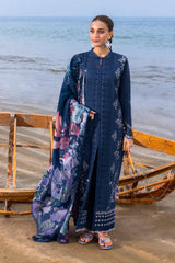 RANG RASIYA-3PC LAWN CHIKAANKARI EMBROIDERED SHIRT WITH CHIFFON EMBROIDERED DUPATTA & TROUSER-W.J-4659