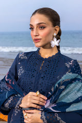 RANG RASIYA-3PC LAWN CHIKAANKARI EMBROIDERED SHIRT WITH CHIFFON EMBROIDERED DUPATTA & TROUSER-W.J-4659