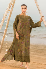 RANG RASIYA-3PC LAWN EMBROIDERED SHIRT WITH CHIFFON EMBROIDERED DUPATTA & TROUSER-W.J-4514
