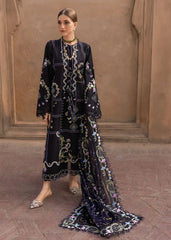 CRIMSON-3PC DHANAK EMBROIDERED SHIRT WITH WOOL PRINTED EMB SHAWL AND TROUSER-W.J-5148