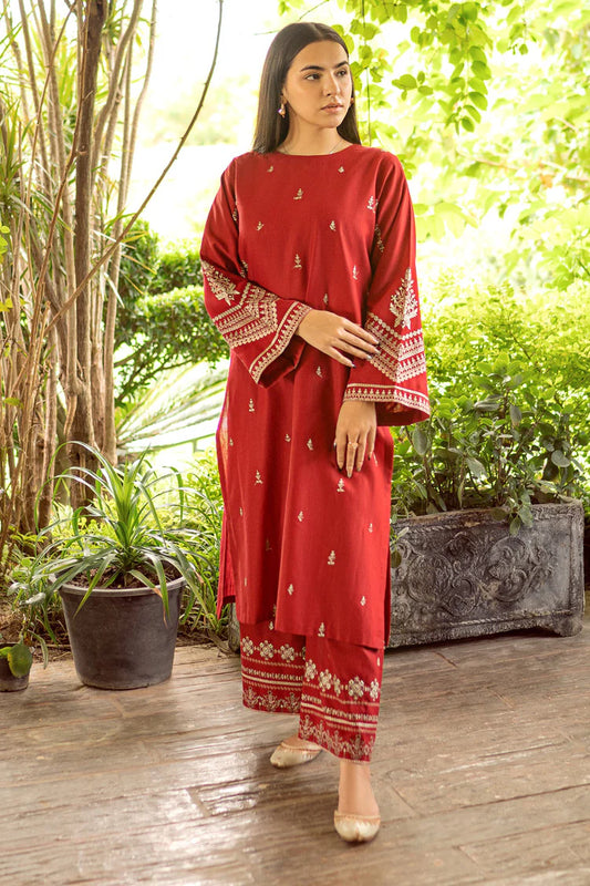 URGE-2PC DHANAK EMBROIDERED SHIRT AND EMBROIDRED TROUSER-W.J-2023