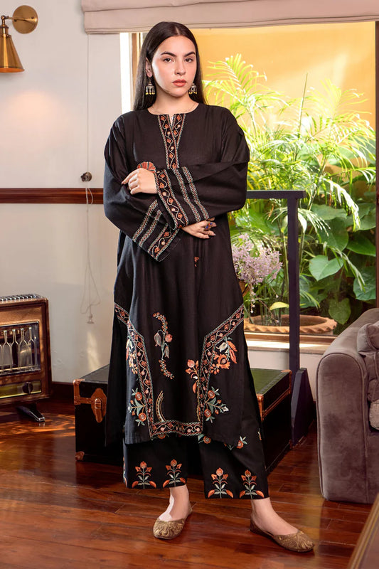 URGE-2PC DHANAK EMBROIDERED SHIRT AND EMBROIDRED TROUSER-W.J-2031