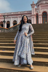 SAPPHIRE-3PC KHADDAR PRINTED SHIRT WITH KHADDAR PRINTED DUPATTA AND PRINTED TROUSER-W.J-2658
