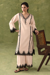 MANNAT-2PIECE KARANDI EMBROIDERED SHIRT WITH KARANDI EMB TROUSER-WJ-15148