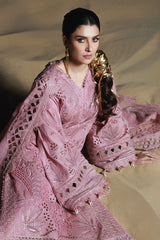 NUREH-3PC DHANAK SEQUINS CHIKAAN EMBROIDERED SHIRT WITH KHADDI NET EMBROIDERED DUPATTA AND TROUSER-W.J-5097