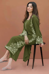 LAJWANTI-2PC LAWN EMBROIDERED SHIRT WITH LAWN TROUSER-W.J-21
