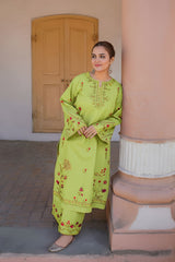 URGE-2PC LAWN  EMBROIDERED SHIRT WITH EMB TROUSER-W.J-24