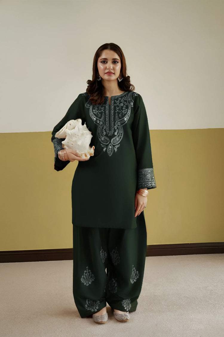 GARNET-2PC LAWN EMBROIDERED SHIRT WITH LAWN TROUSER-W.J-253