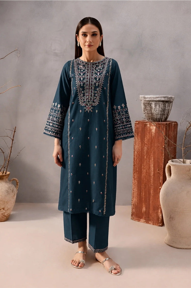 LAJWANTI-2PC LAWN EMBROIDERED SHIRT WITH TROUSER-1160