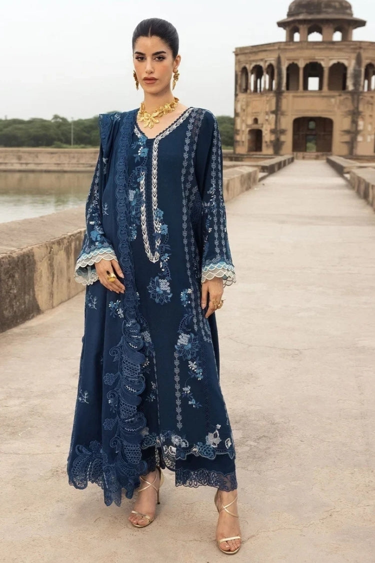 BATIK-3PC DHANAK EMBROIDERED SHIRT WITH DHANAK EMBROIDERED DUPATTA AND EMB TROUSER -W.J-5156