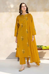 BAROQUE-3PC DHANAK EMBROIDERED SHIRT WITH BAMBER CHIFFON EMBROIDERED DUPATTA_W.J-1644