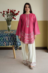 URGE-2PIECE DHANAK EMBROIDERED SHIRT WITH DHANAK EMB TROUSER-WJ-15111