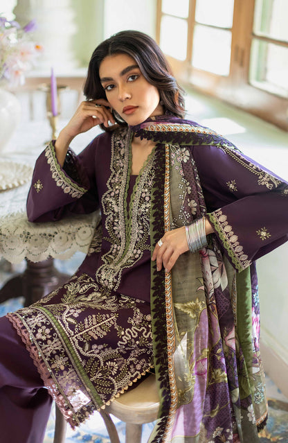 SERAN- 3PC LAWN EMBROIDERED SHIRT MONARK PRINTED DUPATTA AND TROUSER-W.J-1489