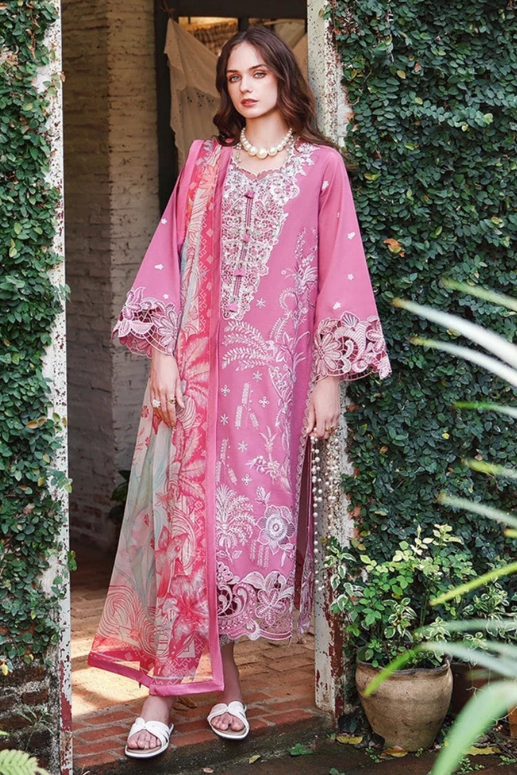 MUSHQ-3PC DHANAK EMBROIDERED SHIRT WITH WOOL PRINTED SHAWL AND TROUSER -W.J-5243