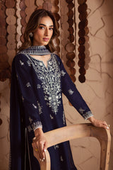 BATIK-3PC DHANAK EMBROIDERED SHIRT WITH CHIFFON EMBROIDERED DUPATTA AND EMB TROUSER-W.J-1830