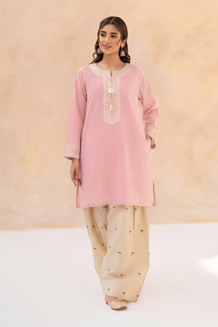 BATIK-2PIECE DHANAK EMBROIDERED SHIRT WITH DHANAK EMB TROUSER-WJ-15097