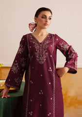 GARNET-2PC LAWN EMBROIDERED SHIRT WITH LAWN TROUSER-W.J-151