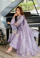 ELAF-3PC DHANAK EMBROIDERED SHIRT WITH KHADDI NET EMBROIDERED DUPATTA AND TROUSER-W.J-5114