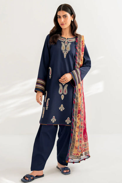 JAZMIN-3PC LAWN EMBROIDERED SHIRT WITH DIAMOND PRINT DUPATTA & TROUSER -W.J-1394