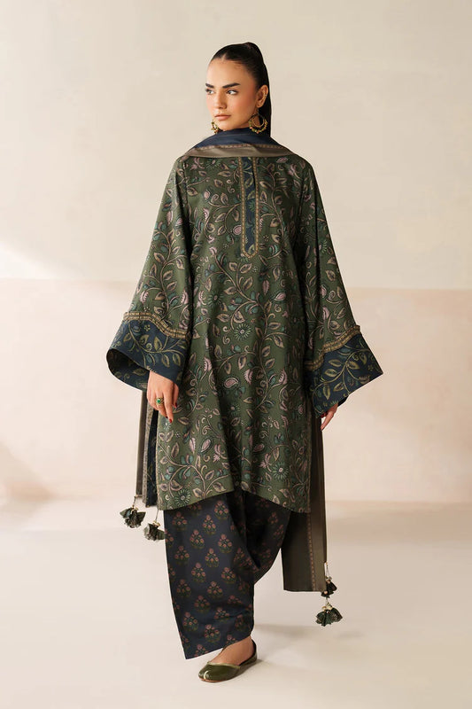 BAROQUE-3PC VISCOSE PRINTED SHIRT WITH VISCOSE PRINTED DUPATTA AND TROUSER-W.J-2049