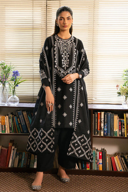 CROSS STITCH- 3PC DHANAK EMBROIDERED SHIRT DHANAK EMBROIDERED DUPATTA AND TROUSER-W.J-1112