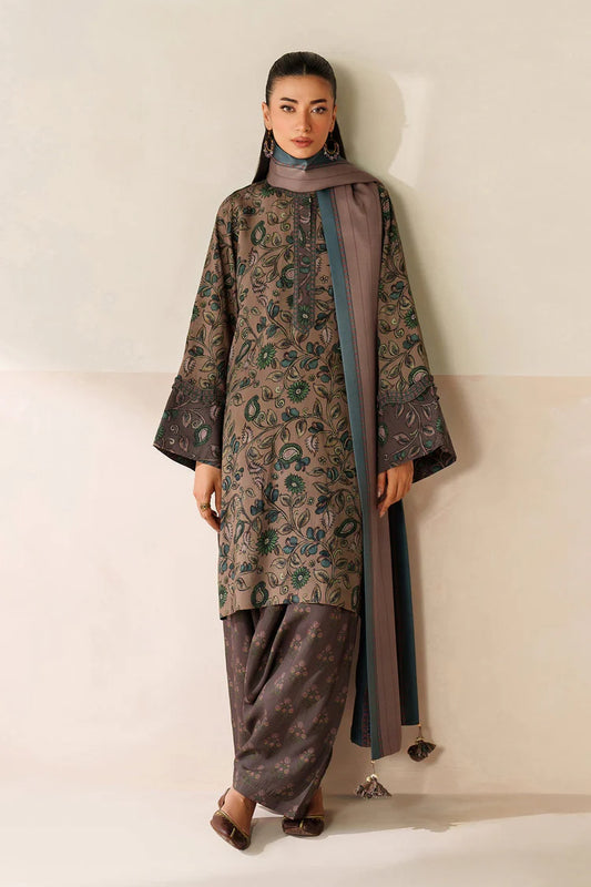 BAROQUE-3PC VISCOSE PRINTED SHIRT WITH VISCOSE PRINTED DUPATTA AND TROUSER-W.J-2050