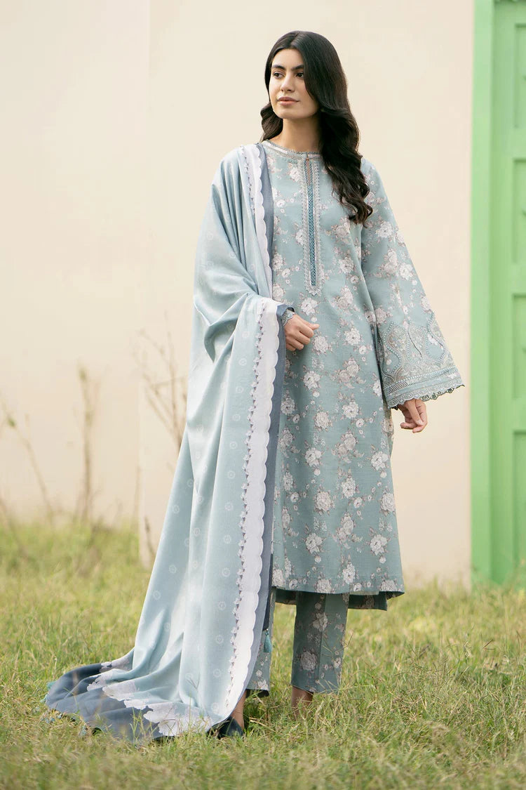 BAROUQE-3PC KARANDI PRINTED SHIRT WITH KARANDI PRINTED DUPATTA AND TROUSER-W.J-2576