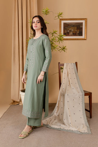 JAZMIN - 3PC LAWN EMBROIDERED SHIRT WITH LAWN EMBROIDERED DUPATTA AND LAWN TROUSER-W.J-1629