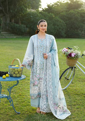 ELAF-3PC DHANAK EMBROIDERED SHIRT WITH DHANAK EMBROIDERED SHAWL AND TROUSER-W.J-5242