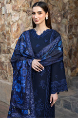 BATIK-3PC DHANAK EMBROIDERED SHIRT WITH COURTRAI PRINTED SHAWL AND TROUSER-W.J-4390